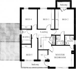 5 Bedtoom Villa Second Floor Plan